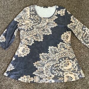 Lily by Firmiana Gray 3/4 Sleeve Tunic Sz: 1X